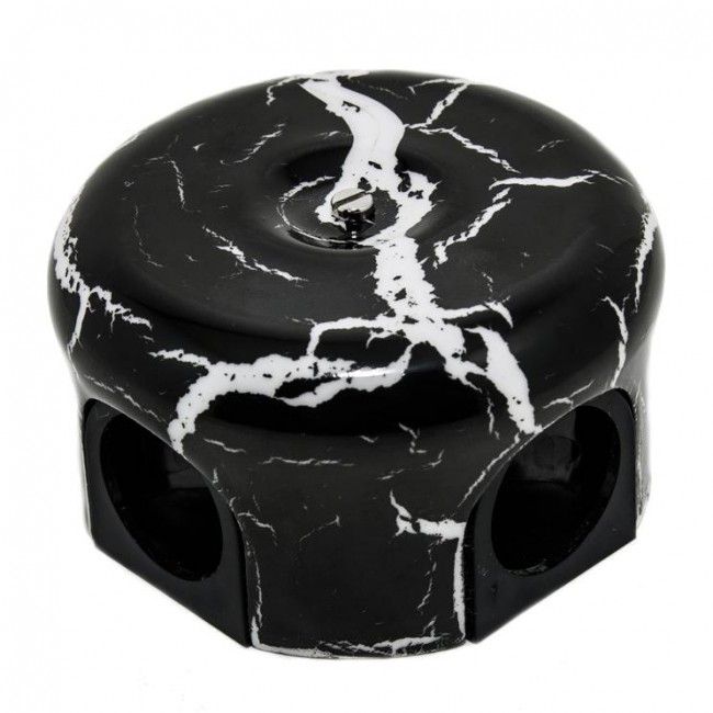 Lindas 33028 Премиум декор Распределительная коробка керамическая D78мм (Черный Камень)