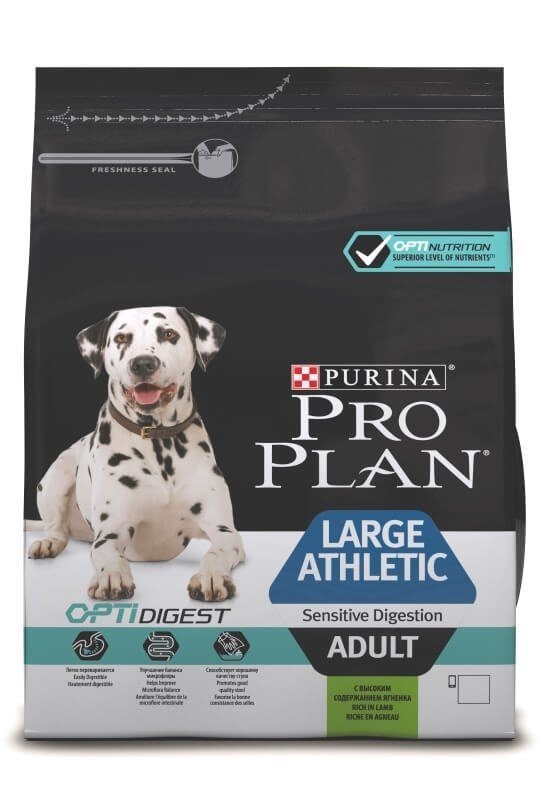 Корм Purina Pro Plan Adult Optidigest Large Athletic Sensitive Digestion Сухой корм для собак крупных пород с атлетическим телосложением с чувствительным пищеварением с ягненком и рисом 18 кг