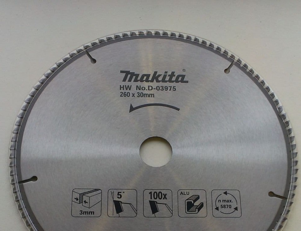Пильный диск по алюминию Z100 Standart Makita D-03975 (260*30*3мм)