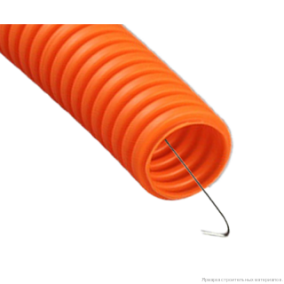 Труба ПНД оранжевая гофрированная(гофра ПНД для кабеля) с зондом 16мм (уп.100м)