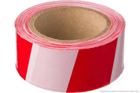 Лента сигнальная, цвет красно-белый, 50ммх150м