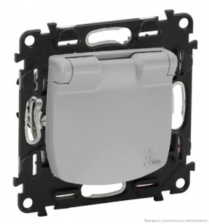 Legrand 753025 Valena Allure (Белый) Розетка с крышкой винт. зажим+накладка 754845 Legrand