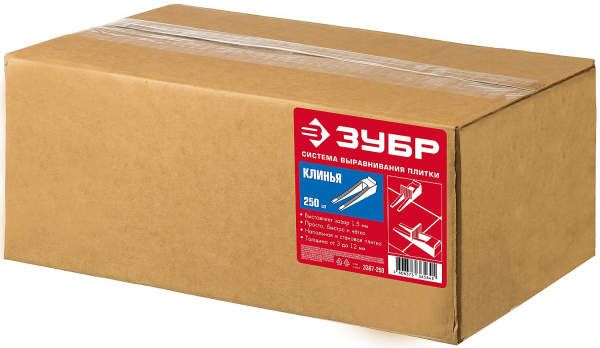Клин для системы выравнивания плитки 250 шт ЗУБР СВП 3387-250