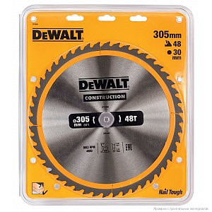 DeWALT Construction DT1960-QZ Диск пильный по дереву с гвоздями 305x30 мм 60 ATB -5°