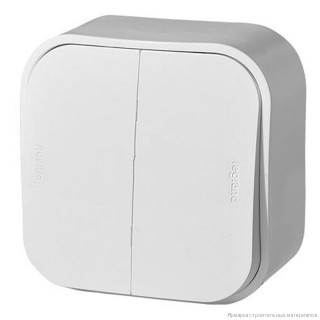 Выключатель 2 клавишный 10A Белый Legrand Quteo 782202
