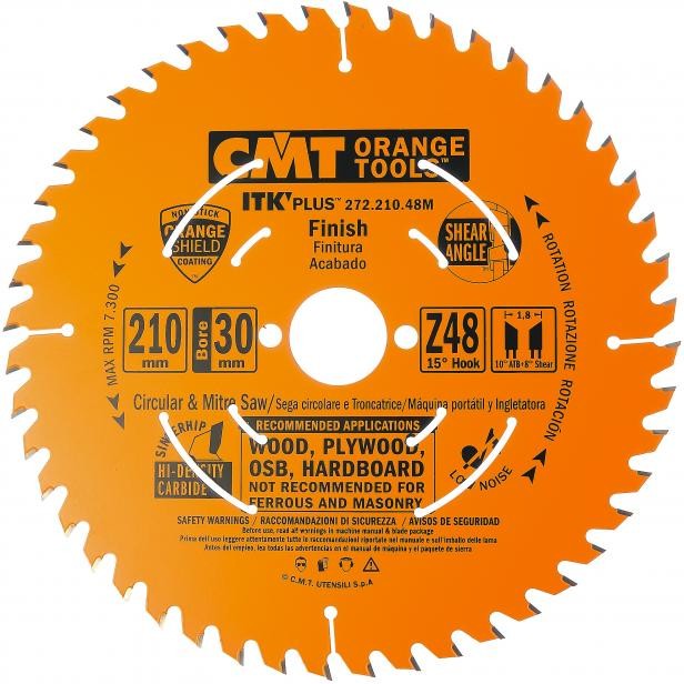 Диск пильный 210x30x1,8/1,2 15° 10° ATB + 8° SHEAR Z=48 272.210.48M