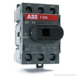 АВВ Рубильник 3р на Din-рейку ОТ 40F3 40A