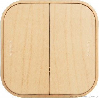 Выключатель 2 клавишный 10A Дерево Legrand Quteo 782262