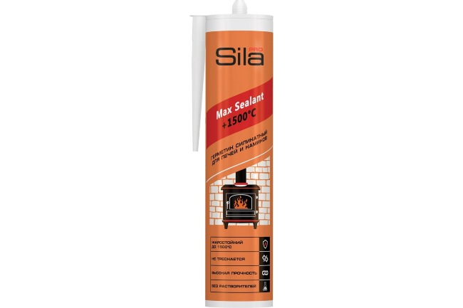 Герметик для печей Sila PRO Max Sealant +1500, 280 мл 