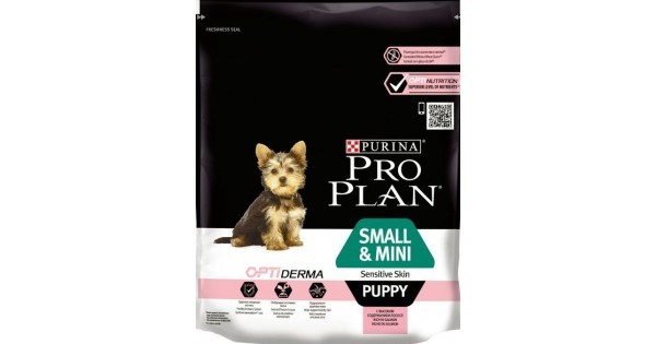 Purina Pro Plan Puppy Optiderma Small & Mini Sensitive Skin 3кг Сухой корм для щенков мелких пород с чувствительной кожей с лососем и рисом