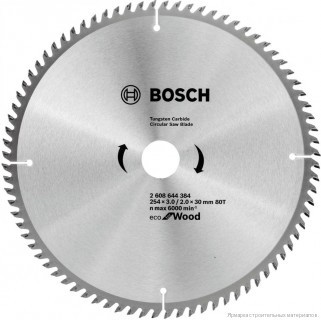 Диск пильный Bosch 254x30xT80 Eco for Wood 2608644384