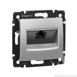 Розетка компьютерная Legrand Valena RJ45 UTP кат5е 1в цвет алюминий  зх 770230