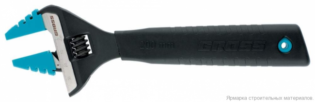Ключ разводной 150 мм. CrV, тонкие губки, защитные насадки GROSS 15567