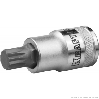 Торцовая бита-головка KRAFTOOL "INDUSTRIE QUALITAT"материал S2 SPLINE сатинированная 1/2" M14 27911-14