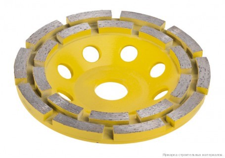 Чашка алмазная 180 мм сегментная двухрядная для УШМ (22,2 мм;) Чашка алмазная 180 мм сегментная двухрядная для УШМ (22,2 мм;)