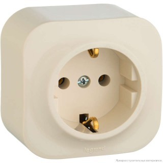 Розетка 2К+З с шторкой Слоновая кость Legrand Quteo 782250 Розетка 2К+З с шторкой Слоновая кость Legrand Quteo 782250