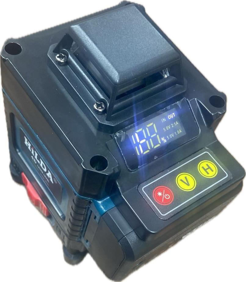 Уровень лазерный Hilda 4D Laser Level с дисплеем, зеленый луч, аккумулятор 2шт 3Ач Уровень лазерный Hilda 4D Laser Level с дисплеем, зеленый луч, аккумулятор 2шт 3Ач