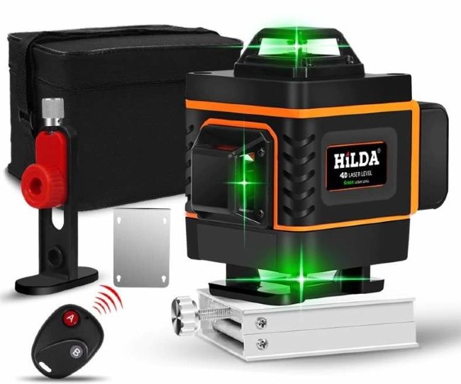 Лазерный нивелир 4D Hilda laz02 (два аккумулятора)