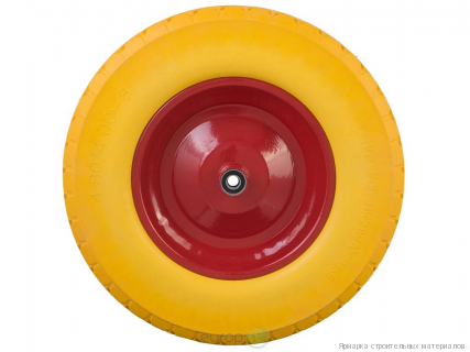 Бескамерное колесо для тачки полиуретановое 4,80х4,00-8 диаметр оси 12мм
