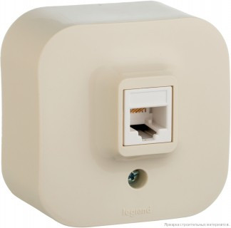 Розетка компьютерная RJ45 кат.5Е UTP Слоновая кость Legrand Quteo 782254