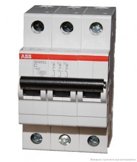 Автоматический выключатель ABB 3п SH203L C10 4.5кА