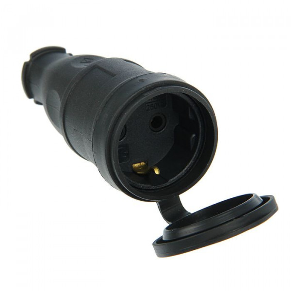 Розетка 1-я Каучук (Переносная)16А 250V 2P IP44 с заземляющим контактом
