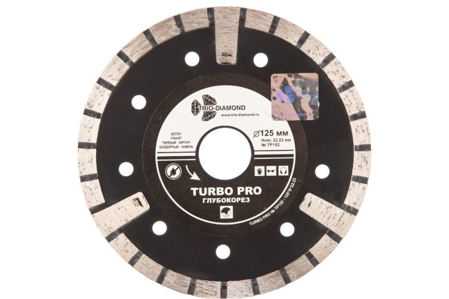 Диск Trio Diamond Turbo Глубокорез TP152 алмазный отрезной 125x22.23mm