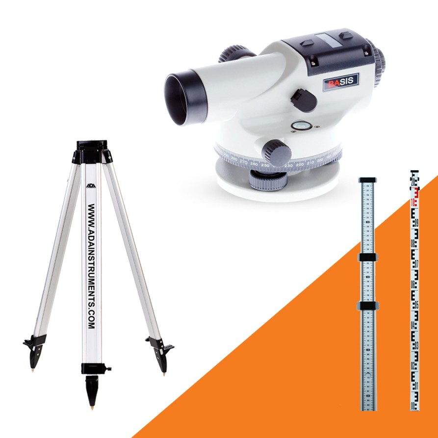Оптический нивелир ADA BASIS + штатив Light S + подарок Staff3 А00117_К Оптический нивелир ADA BASIS + штатив Light S + подарок Staff3 А00117_К