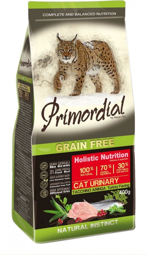 Сухой корм PRIMORDIAL для кошек беззерновой с МКБ с индейкой и сельдью 6 кг MGSP1406 Сухой корм PRIMORDIAL для кошек беззерновой с МКБ с индейкой и сельдью 6 кг MGSP1406