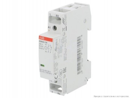 Контактор ABB ESB20-11N-06 модульный (20А АС-1, 1НО+1НЗ), катушка 230В AC/DC 1 модуль