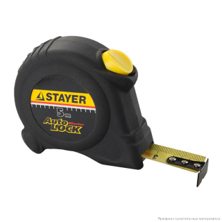 Рулетка 5м STAYER AUTOLOCK  обрезиненный корпус 2-34126-05-19