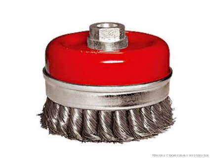 Щётка для УШМ Heavy Duty, 100 мм, М14, чашка, крученая металлическая проволока MATRIX 74672 Щётка для УШМ Heavy Duty, 100 мм, М14, чашка, крученая металлическая проволока MATRIX 74672