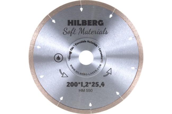 Диск алмазный отрезной Hilberg HM550 по керамической плитке 200x1.2х25.4 мм