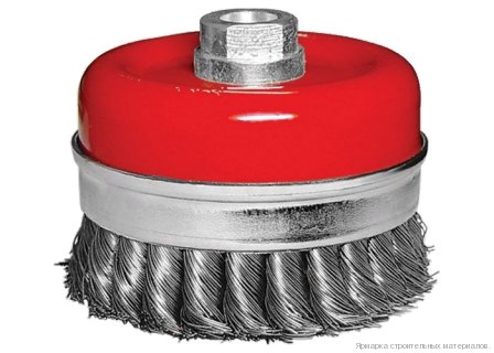 Щетка для ушм heavy duty, 125 мм, м14, "чашка", крученая проволока 0,5 мм// matrix