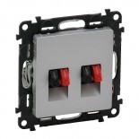 Legrand 753078 Розетка двойная для колонок +накладка 755372 Legrand Valena Life (Алюминий)