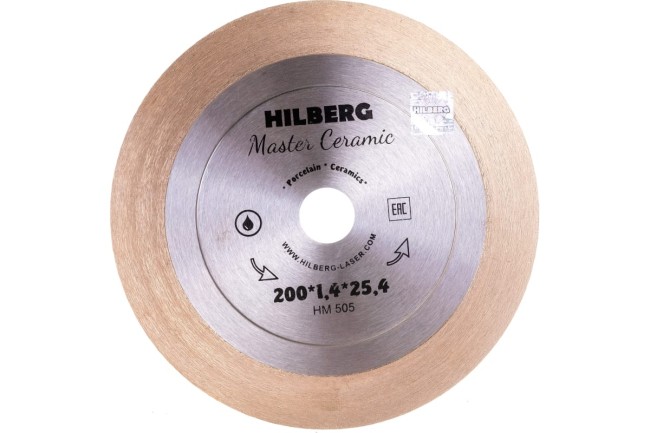 Диск алмазный Hilberg HM505 отрезной Master Сeramic (200х1.4х25.4 мм) 