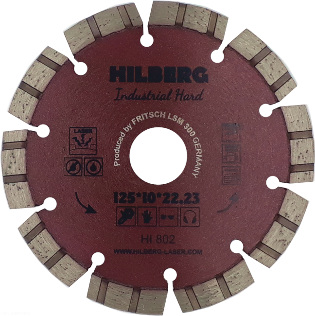 Диск алмазный Hilberg HI802 отрезной Industrial Hard (125х22.23 мм) 