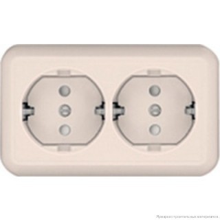 Розетка Schneider Electric PA16-757- S Прима двойная о/п с защитными шторками (Слоновая кость)