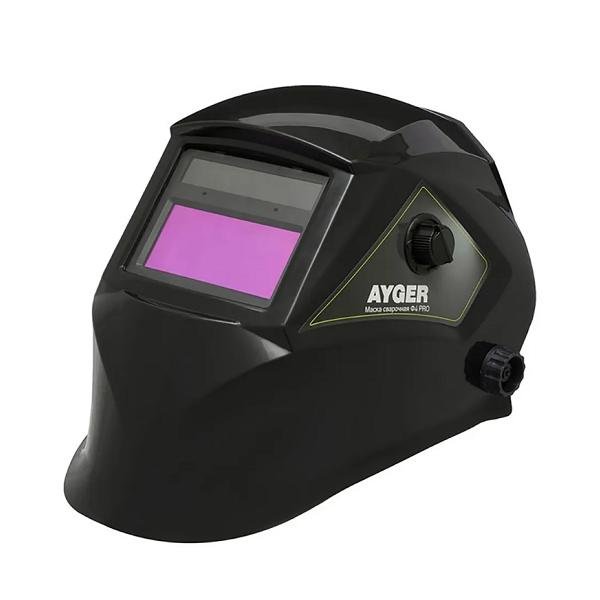 Маска сварочная AYGER Ф4 Хамелеон 90x35 мм, DIN 9-13