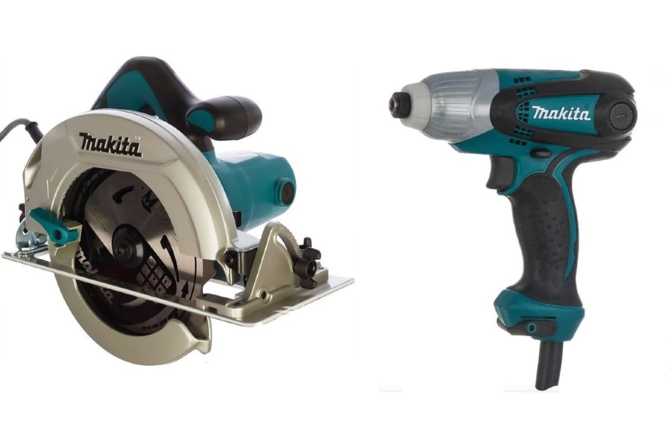 Набор электроинструментов Makita DK0168: ударный шуруповерт TD0101 + дисковая пила HS7601