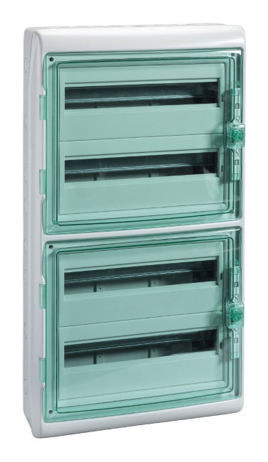 Распределительный шкаф Schneider Electric KAEDRA, 72 мод., IP65, навесной, пластик, зеленая дверь