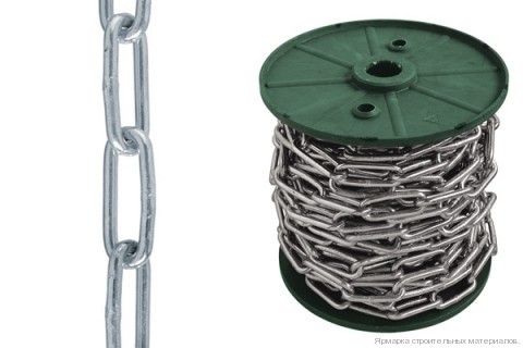 Цепь длиннозвенная сварная оцинкованная d 8 мм DIN 763 Цепь длиннозвенная сварная оцинкованная d 8 мм DIN 763