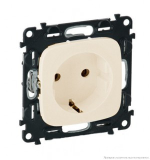 755201 Legrand Valena Allure (Сл.Кость) Розетка с заземлением винт. клеммы + механизм 753025 Legrand