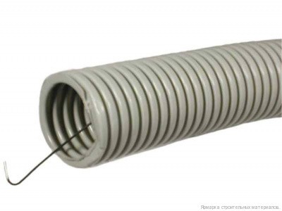 Труба ПВХ гофрированная(гофра для кабеля,провода) с зондом 25мм (уп.50м)