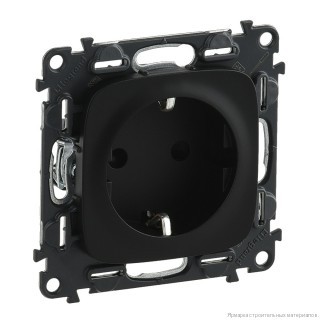 755208 Legrand Valena Allure (Антрацит) Розетка с заземлением винт. клеммы + механизм 753025 Legrand