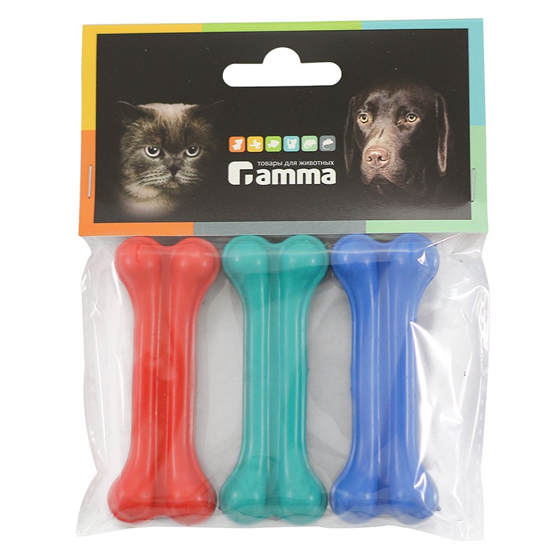 Игрушка для собак Gamma из резины "Кость литая №1", 75мм, (уп.3шт) art.12192005