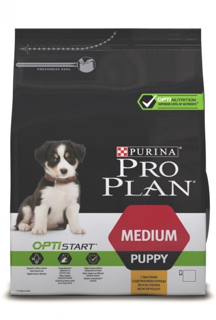 Сухой корм Pro Plan Optistart Medium Puppy для щенков средних пород с курицей 1,5кг 12272270