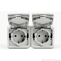 Розетка двойная 2X2К+З с шторкой IP44 Белый Quteo 782323 Розетка двойная 2X2К+З с шторкой IP44 Белый Quteo 782323